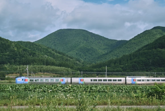 石北本線と山の景色